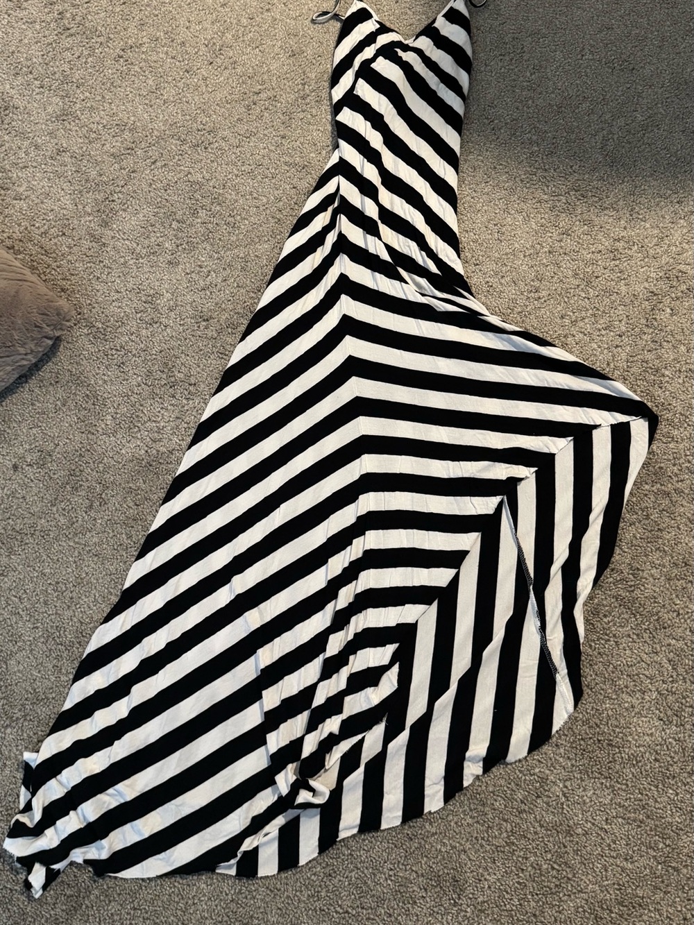 bebe Black and White Striped Dress